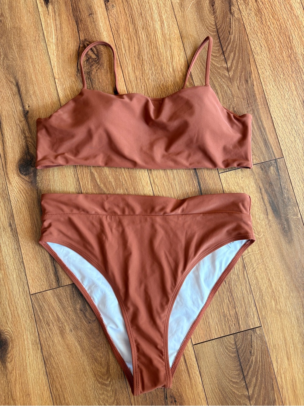 NWT High Waisted Bikini Rust Orange Size Large